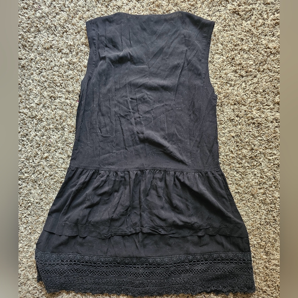 Victoria's Secret black laced cottagecore sexy 100% viscose mini dress suze M - Picture 9 of 10